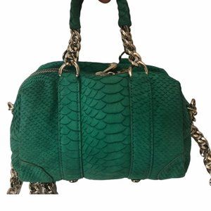Henri bendel green textured mini barrel bag
